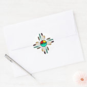 Zia Sun God met de veren Ronde Sticker (Envelop)