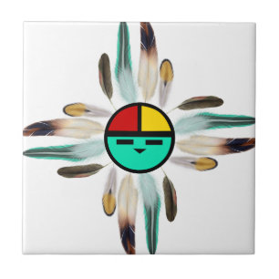 Zia Sun God met de veren Tegeltje