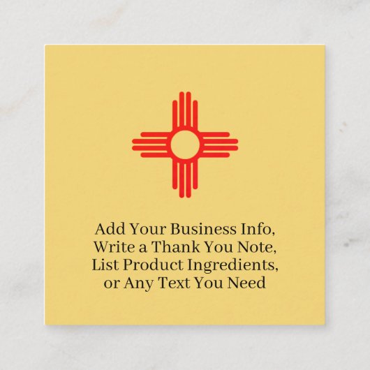 Zia Sun Made in New Mexico State Flag Informatiekaartje (Achterkant)