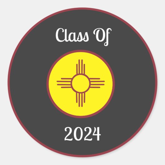 Zia Sun Ronde Sticker (Voorkant)