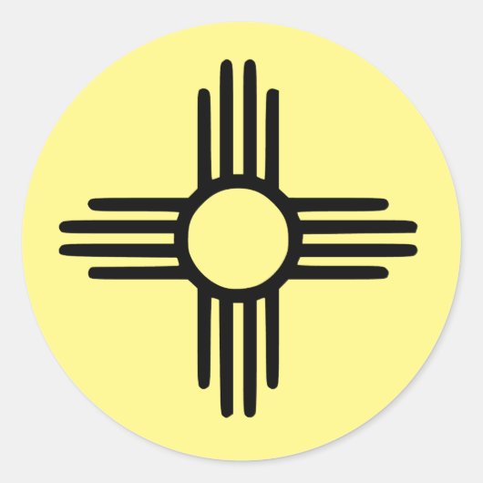 Zia Sun Ronde Sticker (Voorkant)