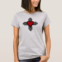 Zia Sun Symbool met hart van New Mexico T-shirt