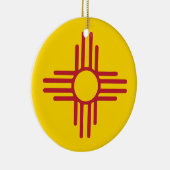 Zia Symbol Aangepast jaar feestdag Keramisch Ornament (Rechts)