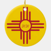 Zia Symbol Aangepast jaar feestdag Keramisch Ornament (Achterkant)