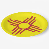 Zia Symbol Red en Yellow Fiesta Party Papieren Bordje (Gekanteld)