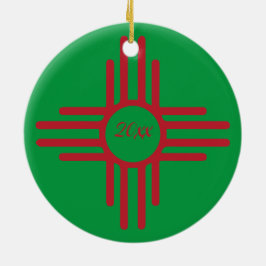 Zia Symbool Aangepast jaar feestdag keramisch Orna Ornament