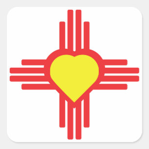 ZIA symbool met hart Vierkante Sticker