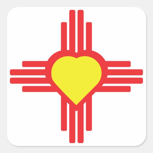 ZIA symbool met hart Vierkante Sticker (Voorkant)