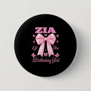 Zia verjaardag meisje bijpassende coquette roze st ronde button 5,7 cm