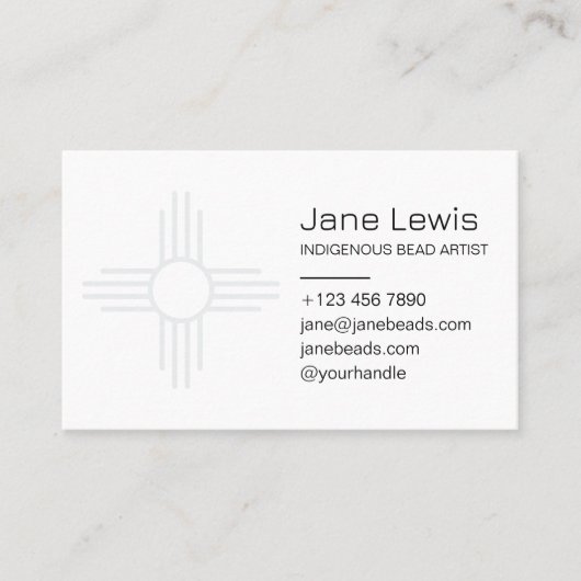 Zia zon symbool illustratie inheemse kunst visitekaartje (Voorkant)