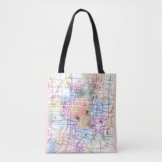 Zibo China Stadsplattegrond Tote Bag (Voorkant)