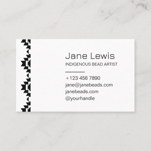 Zic Zac Design Illustratie inheemse kunst Visitekaartje (Voorkant)