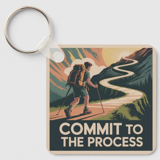 Zich aan het proces committeren sleutelhanger (Voorkant)