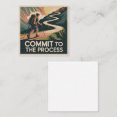 Zich aan het proces committeren vierkante visitekaartje (Voorkant / Achterkant)