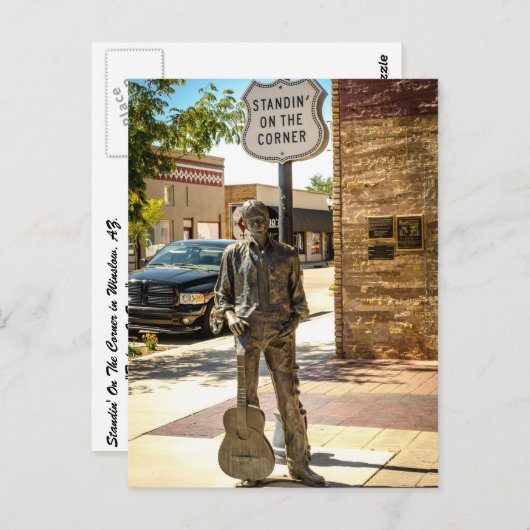 Zich bevindt op de Hoek in Winslow, AZ. Briefkaart (Voorkant / Achterkant)