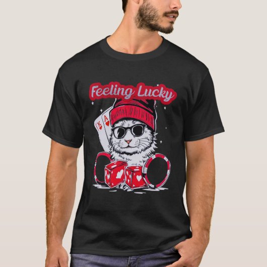 Zich gelukkig voelen - Cool Cat Casino Vibes T-shirt (Voorkant)