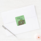 Zich gelukkig voelen St. Patrick's Day  Luipaard Vierkante Sticker (Envelop)
