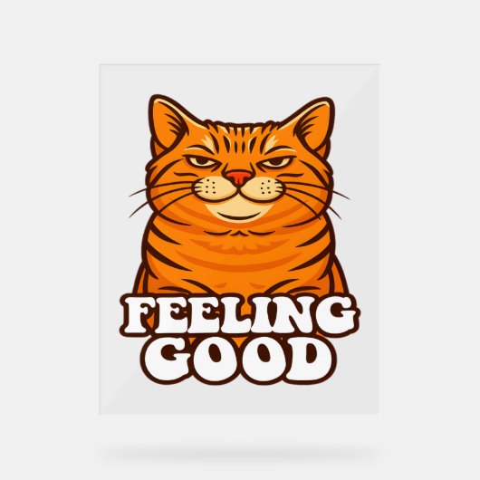 Zich goed voelen Cool Cat Acryl Bord (Voorkant)