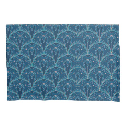 Zich herhalend geometrisch Art Deco-patroon Kussensloop (Voorkant-Links)