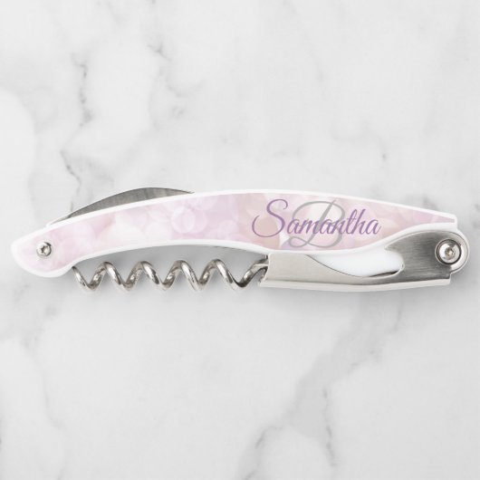 Zich uitscheidende stijlvolle monogram glinsterend kurkentrekker (Achterkant)