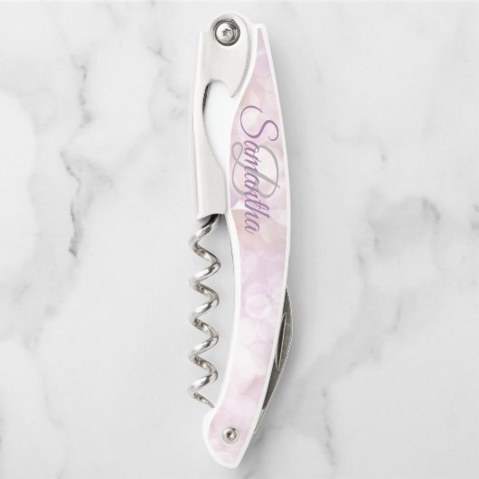 Zich uitscheidende stijlvolle monogram glinsterend kurkentrekker (Voorkant)