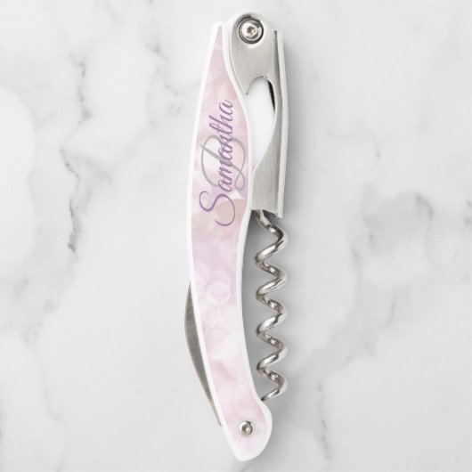 Zich uitscheidende stijlvolle monogram glinsterend kurkentrekker (Achterkant)