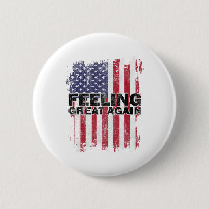 Zich weer geweldig voelen Trump 2024 Amerikaanse v Ronde Button 5,7 Cm