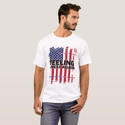 Zich weer geweldig voelen Trump 2024 Amerikaanse v T-shirt (Voorkant volledig)