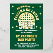 Zich zo gelukkig voelen Groene St. Patrick's Day P Folie Uitnodiging (Voorkant)