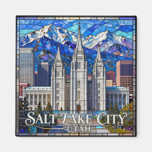 Zicht op de bergen van Salt Lake City 🏔️ Magneet