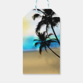 Zicht-op-de-dag Strand & Palmbomen Tropische Gift  Cadeaulabel (Achterkant)