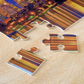Zicht op de skyline van Downtown Toronto 's nachts Legpuzzel (Zijkant)