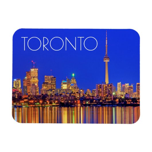 Zicht op de skyline van Downtown Toronto 's nachts Magneet (Horizontaal)