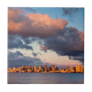 Zicht op de skyline van San Diego Bay City Tegeltje