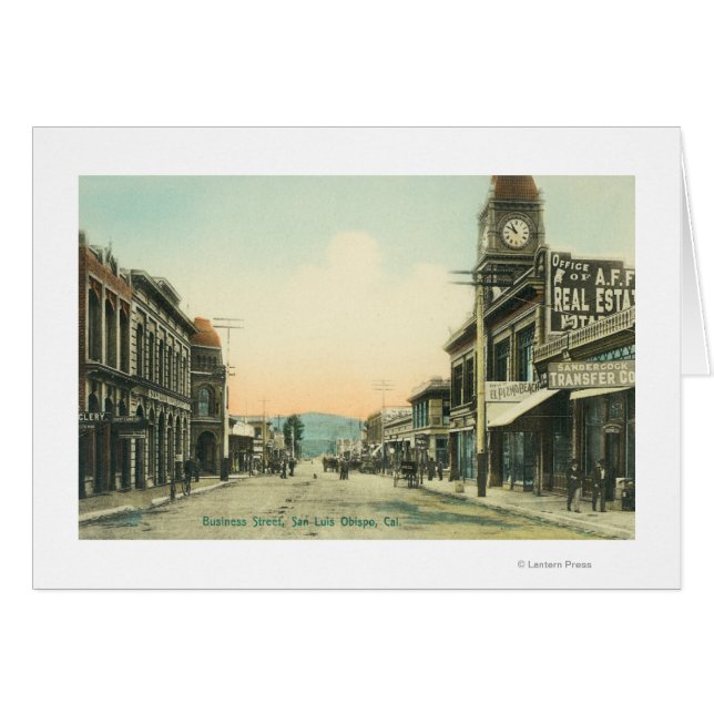 Zicht op een bedrijfstraatSan Luis Obispo, CA (Voorkant Horizontaal)