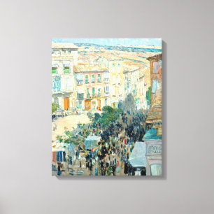Zicht op een Zuid-Franse stad door Childe Hassam Canvas Afdruk