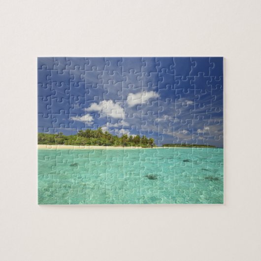 Zicht op Funadoo Island vanuit Funadovilligilli Legpuzzel (Horizontaal)