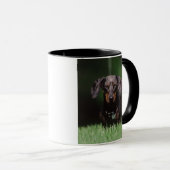 Zicht op gevlekte dachshond mok (Voorkant rechts)