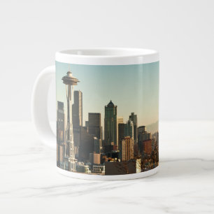 Zicht op het centrum van Seattle en Space Needle Grote Koffiekop