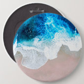 Zicht op het strand ronde button 6,0 cm (Voorkant /achterkant)