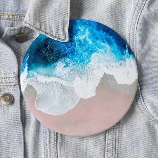 Zicht op het strand ronde button 6,0 cm (In situ)