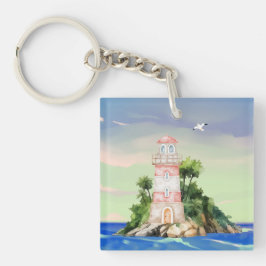 Zicht op oceaan sleutelhanger
