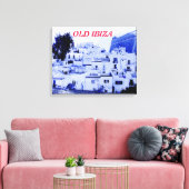 Zicht op oud Ibiza op Canvasprint Canvas Afdruk (Insitu (Woonkamer))