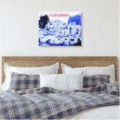 Zicht op oud Ibiza op Canvasprint Canvas Afdruk (Insitu (Slaapkamer))