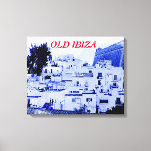 Zicht op oud Ibiza op Canvasprint Canvas Afdruk