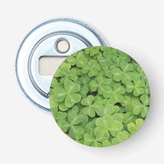 Zicht op Oxalis Oregana houtklaverblad Button Flesopener (Voorkant)