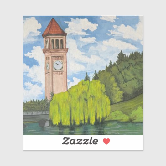 Zicht op River Front Park Vinyl Sticker (Vel)