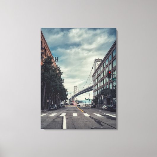 Zicht op San Francisco Bay Bridge Canvas Afdruk (Voorkant)