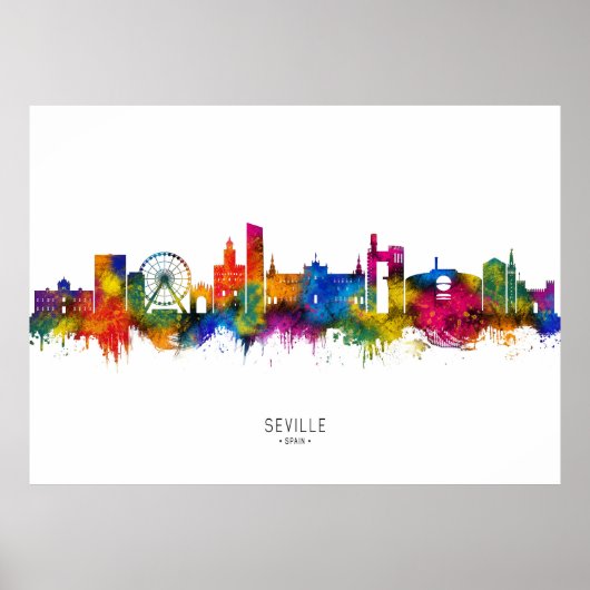 Zicht op Sevilla Spanje Poster (Voorkant)