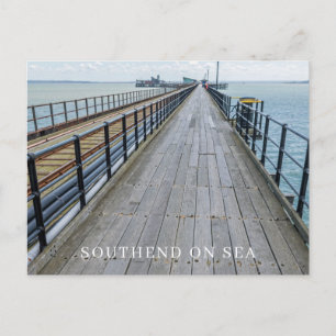 Zicht op Southend Pier op ansichtkaart Briefkaart